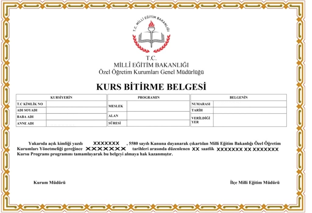 MEB Onaylı Sertifika